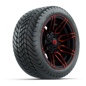 GTW® Stealth Black/Red 12 in Wheels with 215/35-12 Mamba Street Tires – Full Set - Image 3