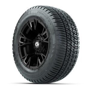 GTW® Vandal Matte Black/Machined 12 in Wheels with 215/50-R12 Fusion S/R Steel Belt Radial Tires – Full Set - Image 3