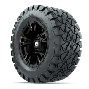 GTW® Vandal Matte Black/Machined 12 in Wheels with 22x10-12 Timberwolf All-Terrain Tires – Full Set - Image 3
