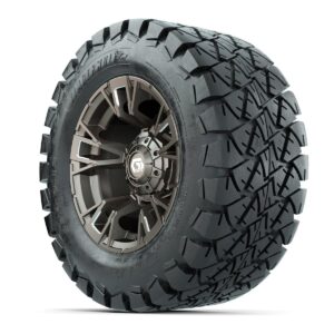 GTW® Vandal Satin Bronze/Machined 12 in Wheels with 22x10-12 Timberwolf All-Terrain Tires – Full Set - Image 2