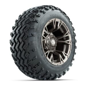 GTW® Vandal Satin Bronze/Machined 12 in Wheels with 22x11.00-12 Rogue All-Terrain Tires – Full Set - Image 3