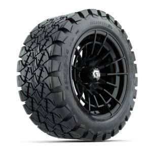GTW® Boost Gloss Black 14 in Wheels with 22x10-14 Timberwolf All-Terrain Tires – Full Set - Image 2