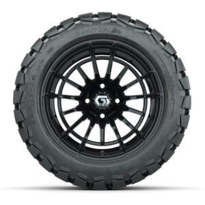 GTW® Boost Gloss Black 14 in Wheels with 22x10-14 Timberwolf All-Terrain Tires – Full Set - Image 3