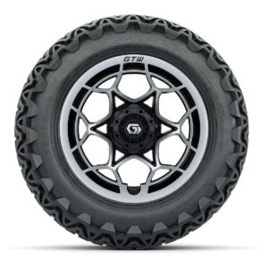 GTW® Nexus Gloss Black/Silver 14 in Wheels with 23x10-14 Predator All-Terrain Tires – Full Set - Image 3