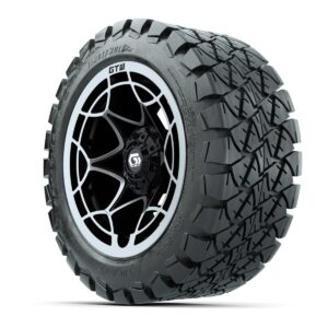 GTW® Nexus Gloss Black/Silver 14 in Wheels with 22x10-14 Timberwolf All-Terrain Tires – Full Set - Image 2