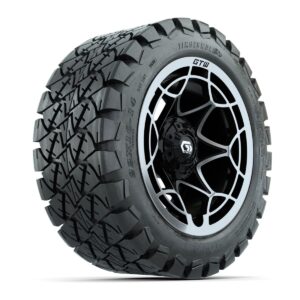 GTW® Nexus Gloss Black/Silver 14 in Wheels with 22x10-14 Timberwolf All-Terrain Tires – Full Set - Image 3