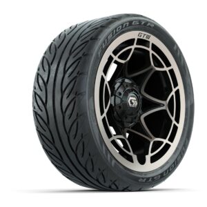 GTW® Nexus Gloss Black/Bronze 14 in Wheels with 205/40-R14 Fusion GTR Steel Belted Street Tires – Full Set - Image 2