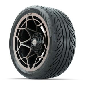 GTW® Nexus Gloss Black/Bronze 14 in Wheels with 205/40-R14 Fusion GTR Steel Belted Street Tires – Full Set - Image 3