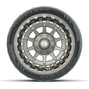 GTW® Barricade Satin Bronze 14 in Wheels with 205/40-R14 Fusion GTR Steel Belted Street Tires – Full Set - Image 3