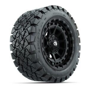 GTW® Barricade Gloss Black 14 in Wheels with 22x10-14 Timberwolf All-Terrain Tires – Full Set - Image 2