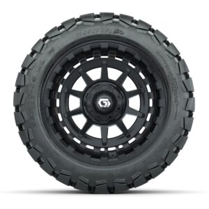 GTW® Barricade Gloss Black 14 in Wheels with 22x10-14 Timberwolf All-Terrain Tires – Full Set - Image 3