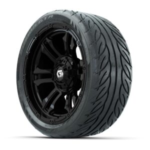 GTW® Shogun Gloss Black 14 in Wheels with 205/40-R14 Fusion GTR Steel Belted Street Tires – Full Set - Image 2