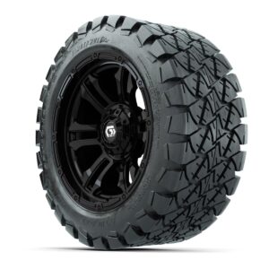 GTW® Shogun Gloss Black 14 in Wheels with 22x10-14 Timberwolf All-Terrain Tires – Full Set - Image 2