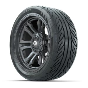 GTW® Shogun Gunmetal 14 in Wheels with 205/40-R14 Fusion GTR Steel Belted Street Tires – Full Set - Image 2
