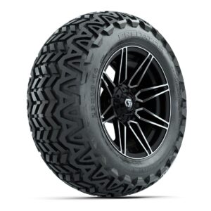 GTW® Stealth Gloss Black/Machined 14 in Wheels with 23x10-14 Predator All-Terrain Tires – Full Set - Image 3