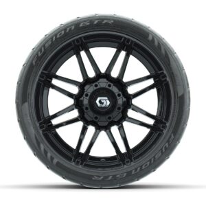 GTW® Stealth Gloss Black 14 in Wheels with 205/40-R14 Fusion GTR Steel Belted Street Tires – Full Set - Image 2