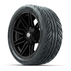 GTW® Stealth Gloss Black 14 in Wheels with 205/40-R14 Fusion GTR Steel Belted Street Tires – Full Set - Image 3
