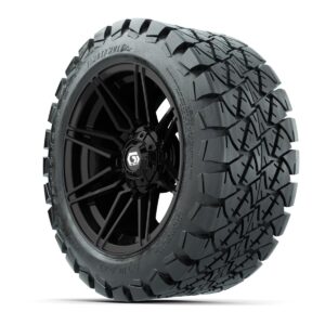 GTW® Stealth Gloss Black 14 in Wheels with 22x10-14 Timberwolf All-Terrain Tires – Full Set - Image 2
