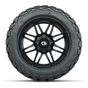 GTW® Stealth Gloss Black 14 in Wheels with 22x10-14 Timberwolf All-Terrain Tires – Full Set - Image 3