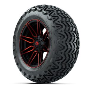 GTW® Stealth Gloss Black/Red 14 in Wheels with 23x10-14 Predator All-Terrain Tires – Full Set - Image 2