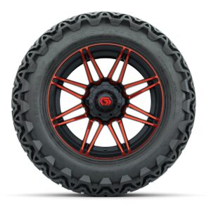 GTW® Stealth Gloss Black/Red 14 in Wheels with 23x10-14 Predator All-Terrain Tires – Full Set - Image 3