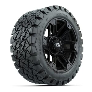 GTW® Graffiti Gloss Black 14 in Wheels with 22x10-14 Timberwolf All-Terrain Tires – Full Set - Image 2