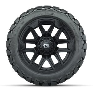 GTW® Graffiti Gloss Black 14 in Wheels with 22x10-14 Timberwolf All-Terrain Tires – Full Set - Image 3