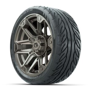 GTW® Graffiti Satin Bronze 14 in Wheels with 205/40-R14 Fusion GTR Steel Belted Street Tires – Full Set - Image 3