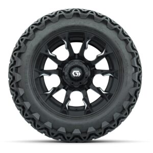 GTW® Diablo Gloss Black/Machined 14 in Wheels with 23x10-14 Predator All-Terrain Tires – Full Set - Image 3