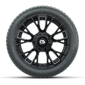 GTW® Vandal Matte Black/Machined 14 in Wheels with 205/30-14 Fusion Street Tires – Full Set - Image 2