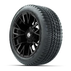 GTW® Vandal Matte Black/Machined 14 in Wheels with 205/30-14 Fusion Street Tires – Full Set - Image 3