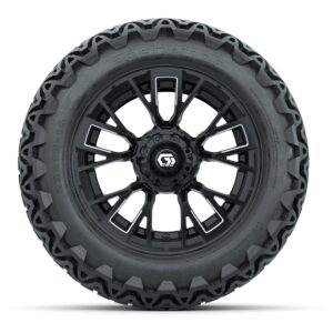 GTW® Vandal Matte Black/Machined 14 in Wheels with 23x10-14 Predator All-Terrain Tires – Full Set - Image 2
