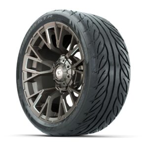 GTW® Vandal Satin Bronze/Machined 14 in Wheels with 205/40-R14 Fusion GTR Steel Belted Street Tires – Full Set - Image 2
