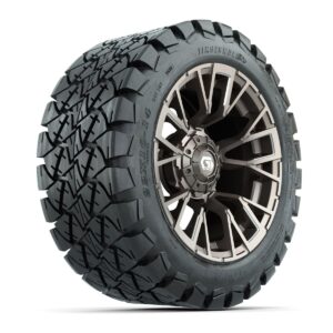 GTW® Vandal Satin Bronze/Machined 14 in Wheels with 22x10-14 Timberwolf All-Terrain Tires – Full Set - Image 2