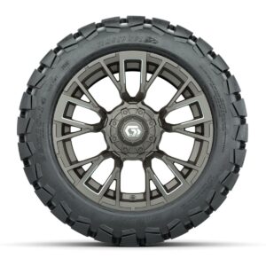 GTW® Vandal Satin Bronze/Machined 14 in Wheels with 22x10-14 Timberwolf All-Terrain Tires – Full Set - Image 3
