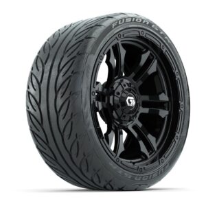 GTW® Shogun Gloss Black 15 in Wheels with 215/40-R15 Fusion GTR Steel Belted Street Tires – Full Set - Image 2