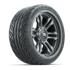 GTW® Shogun Gunmetal 15 in Wheels with 215/40-R15 Fusion GTR Steel Belted Street Tires – Full Set - Image 3