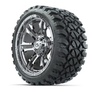 GTW® Shogun Chrome 15 in Wheels with 23x10-R15 Nomad Steel Belted Radial All-Terrain Tires – Full Set - Image 2