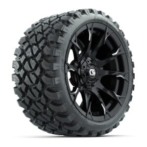GTW® Diablo Gloss Black/Machined 15 in Wheels with 23x10-R15 Nomad Steel Belted Radial All-Terrain Tires – Full Set - Image 3