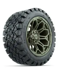 14” GTW Bravo Matte Recon Green Wheels with 22” Timberwolf Mud Tires – Set of 4 - Image 2