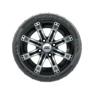 12” GTW Tempest Black/Machined Wheels with Fusion GTR Street Tires – Set of 4 - Image 3