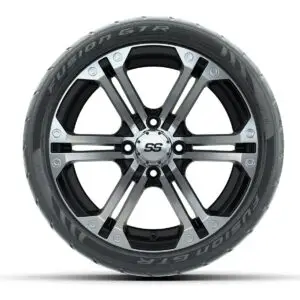 14” GTW Specter Machined/Black Wheels with Fusion GTR Street Tires – Set of 4 - Image 2