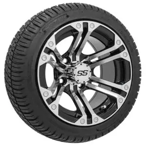 GTW Specter Black and Machined Wheels with 18in Fusion DOT Approved Street Tires - 12 Inch - Image 2