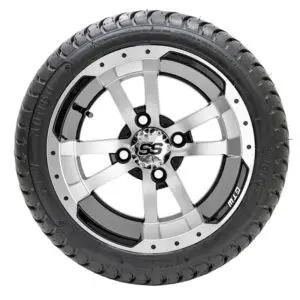 GTW Storm Trooper Black and Machined Wheels with 18in Mamba DOT Approved Street Tires - 12 Inch - Image 1