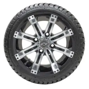 GTW Tempest Black and Machined Wheels with 18in Mamba DOT Approved Street Tires - 12 Inch - Image 1