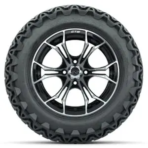 GTW Spyder Machined/Black 14 in Wheels with 23x10-14 GTW Predator All-Terrain Tires – Full Set - Image 2