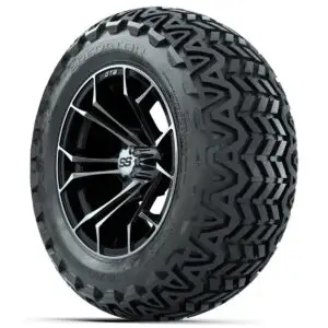GTW Spyder Machined/Black 14 in Wheels with 23x10-14 GTW Predator All-Terrain Tires – Full Set - Image 3