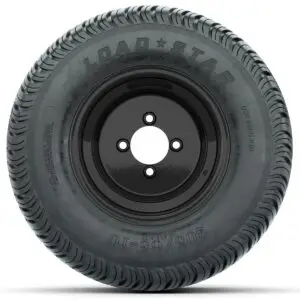Set of (4) 10 in Black Steel Offset Wheels with 205/65-10 Kenda Load Star Street Tires - Image 2