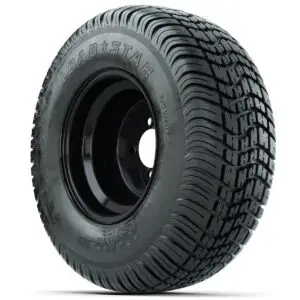 Set of (4) 10 in Black Steel Offset Wheels with 205/65-10 Kenda Load Star Street Tires - Image 3