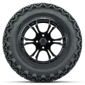 GTW Spyder Matte Black 14 in Wheels with 23x10-14 GTW Predator All-Terrain Tires – Full Set - Image 3